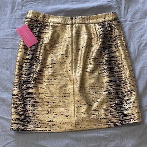 Isaac Mizrahi Womens gold shimmer pencil skirt